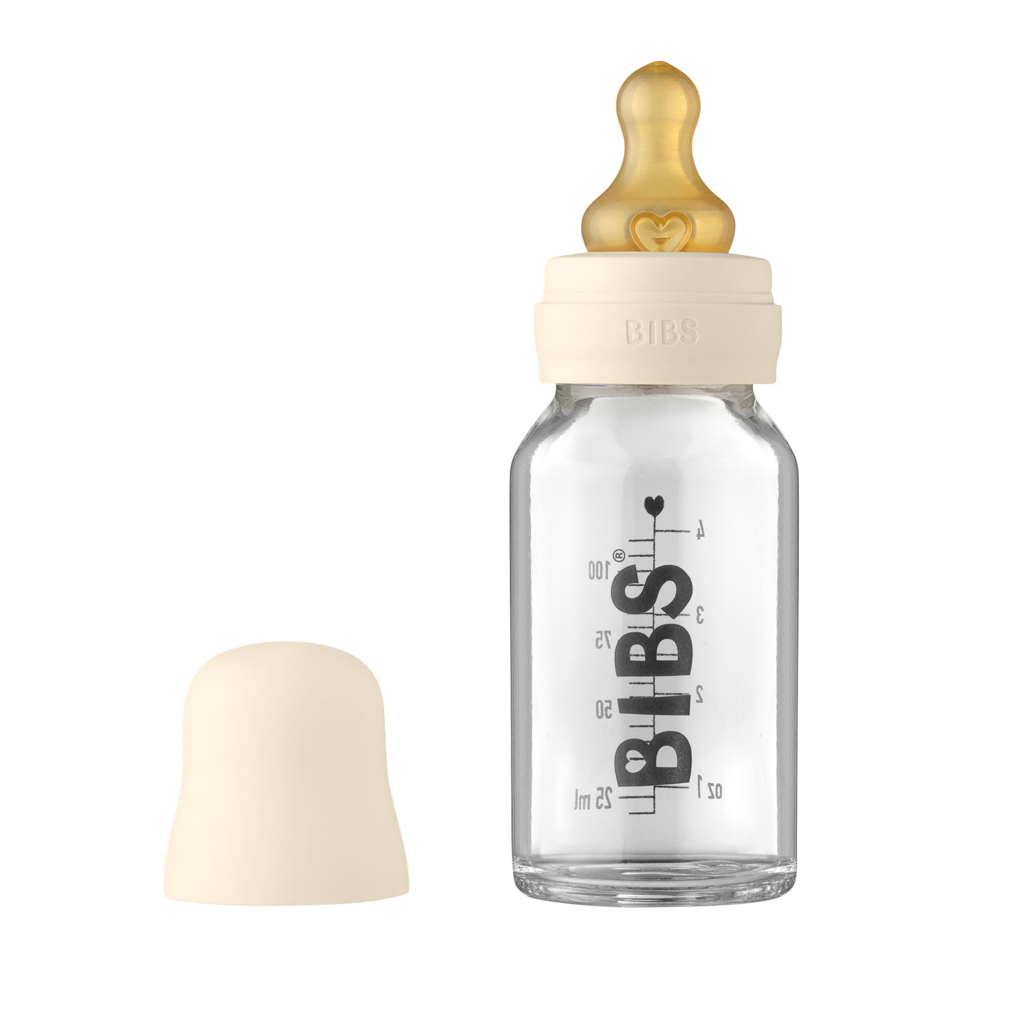Higgins prioriteit ritme BIBS baby glazen fles complete set latex - 110ml - – Chewies&more
