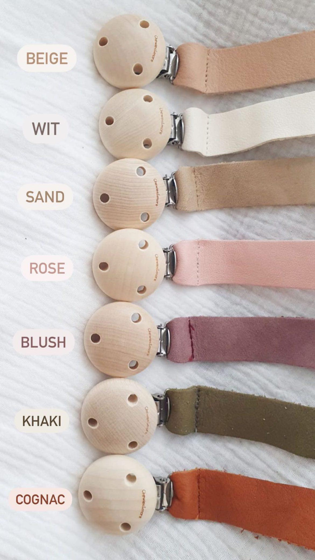 The Natural Collection | Lederen speenkoord | Gegraveerd met naam - Chewies&more