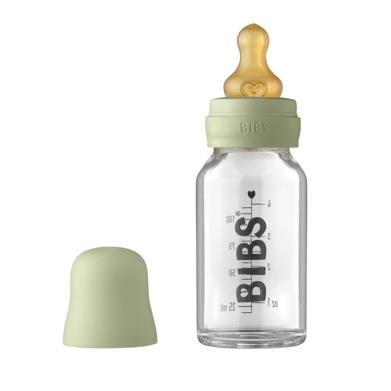 Higgins prioriteit ritme BIBS baby glazen fles complete set latex - 110ml - – Chewies&more