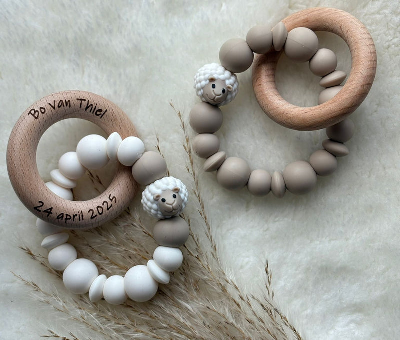 Chewie Teething Ring | Engraved | Name | Date of Birth | Croissant