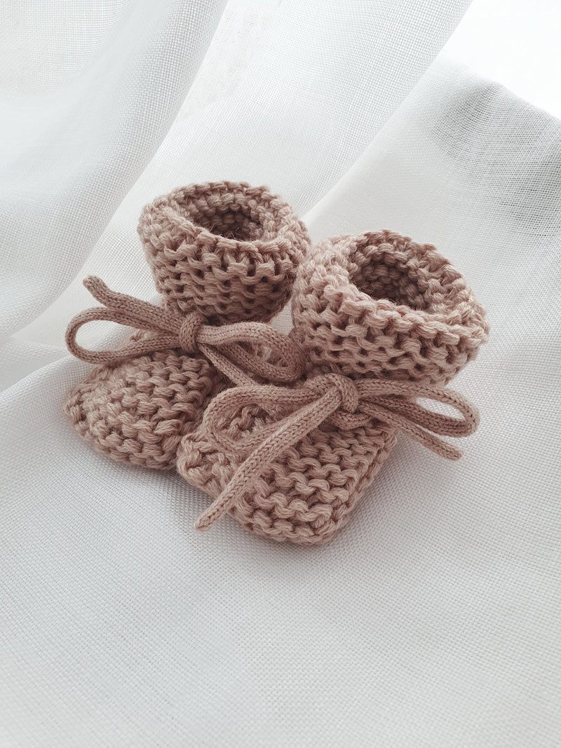 Knitted Baby Booties | Pale Pink