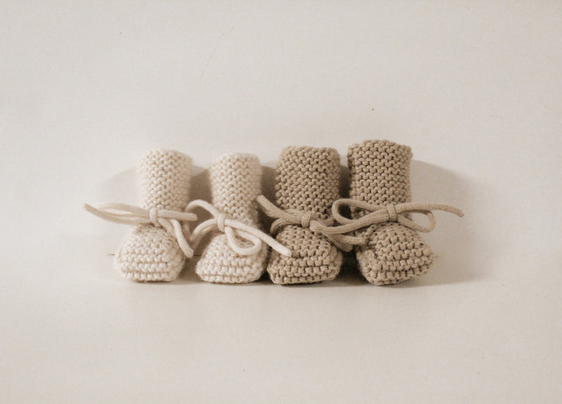 Knitted Baby Booties | Off White