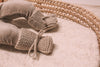 Knitted Baby Booties | Taupe