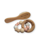 Zachte borstel met Naam & Geboorte datum gegraveerd - Chewies&more