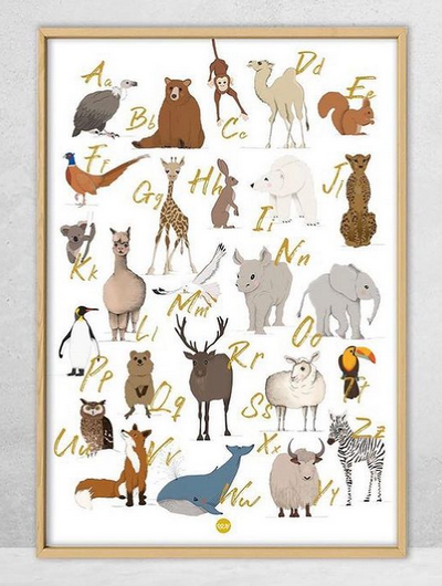 Dieren letter poster B2 50x70 cm1