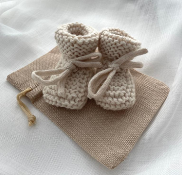 Knitted Baby Booties | Pale Pink