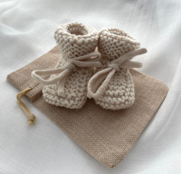 Knitted Baby Booties | Off White