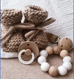 Knitted Baby Booties | Taupe