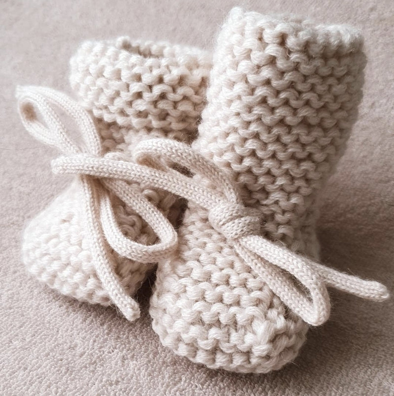 Knitted Baby Booties | Taupe