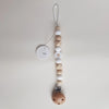 Chewie Clip Silicone Beads Daisy Wood